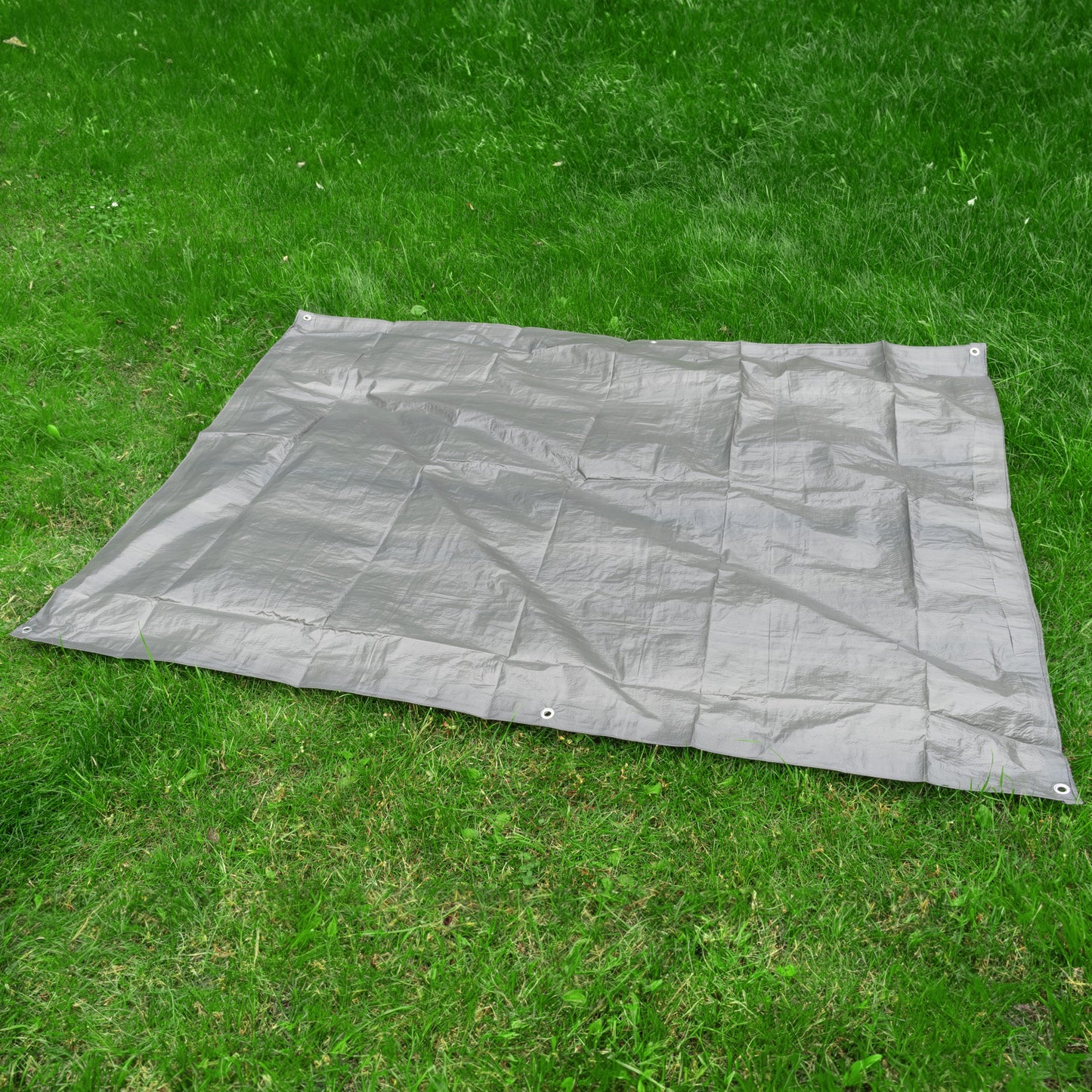 Grey S-Grade Tarpaulin with 10 x Bungee Balls (Black)