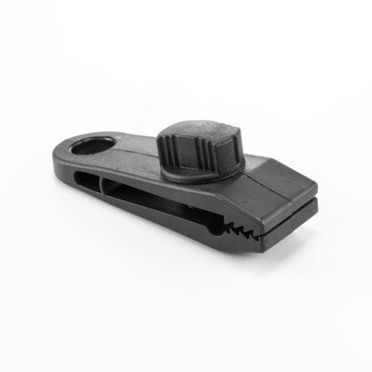 Green S-Grade Tarpaulin with 10 x 6" Bungee Balls (Black) and 10 x Screw Type Tarp Clips