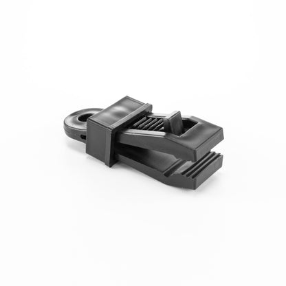 Black/Silver L-Grade Tarpaulin with 10m of 6mm Bungee Rope and 10 x Slide Type Tarp Clips