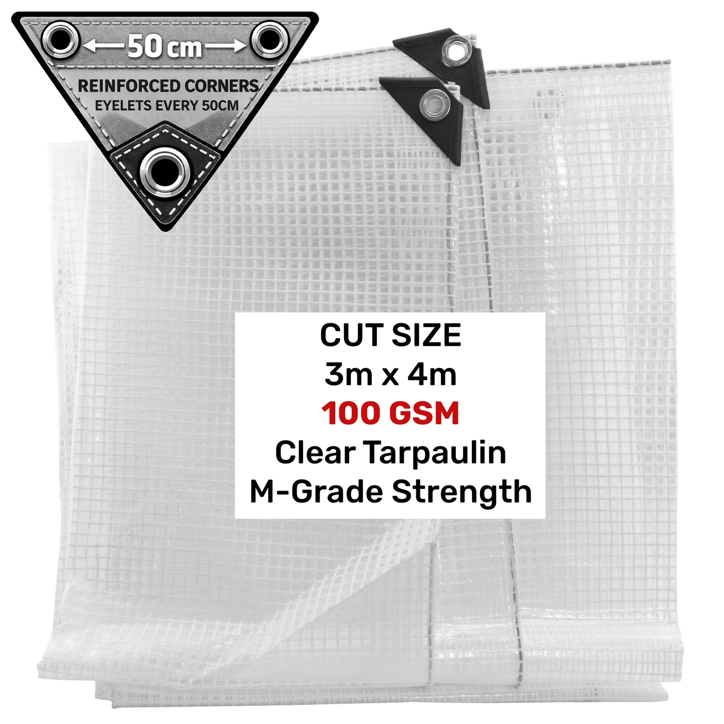 Clear M-Grade Tarpaulin 3m x 4m