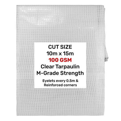 Clear M-Grade Tarpaulin 10m x 15m