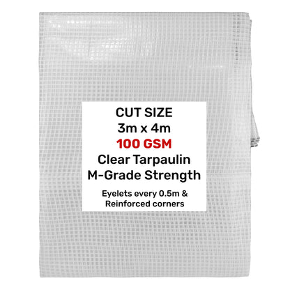 Clear M-Grade Tarpaulin 3m x 4m