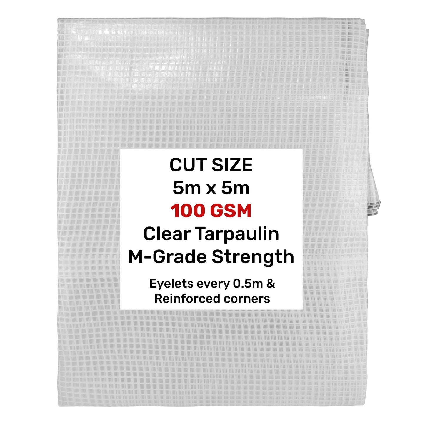 Clear M-Grade Tarpaulin 5m x 5m