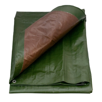 Green/Brown L-Grade Tarpaulin 8m x 12m