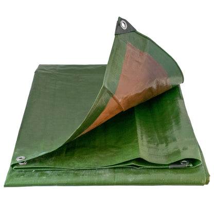 Green/Brown L-Grade Tarpaulin 5m x 8m