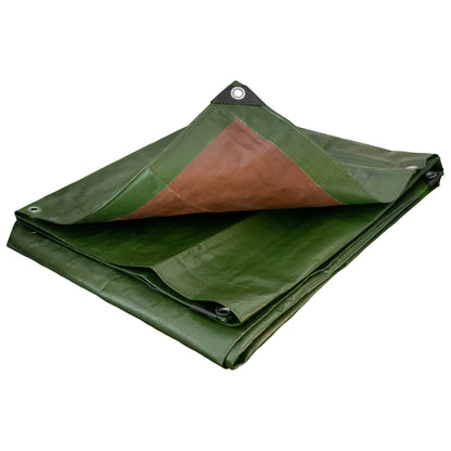 Green/Brown L-Grade Tarpaulin 5m x 8m