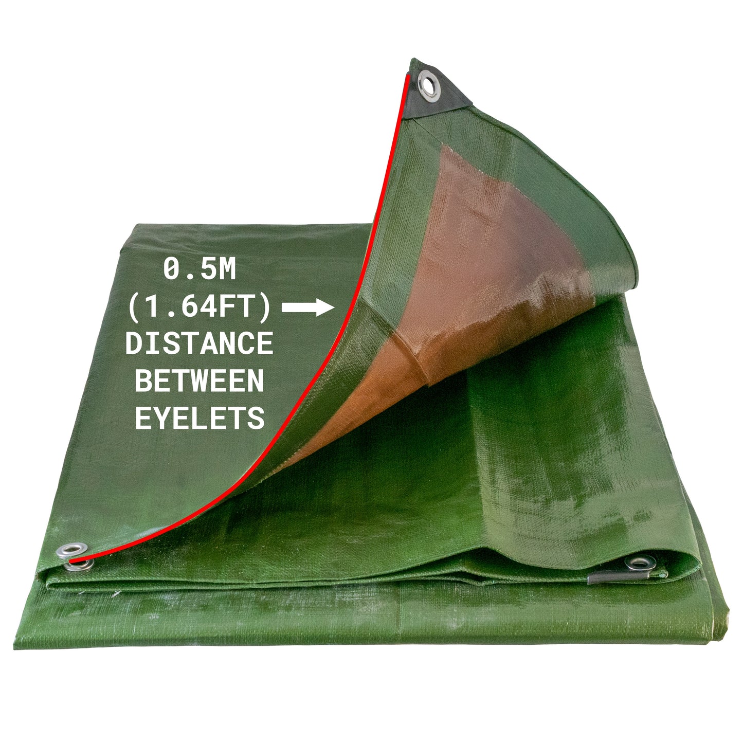 Green/Brown L-Grade Tarpaulin 8m x 12m