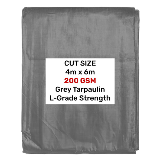 Grey L-Grade Tarpaulin 4m x 6m