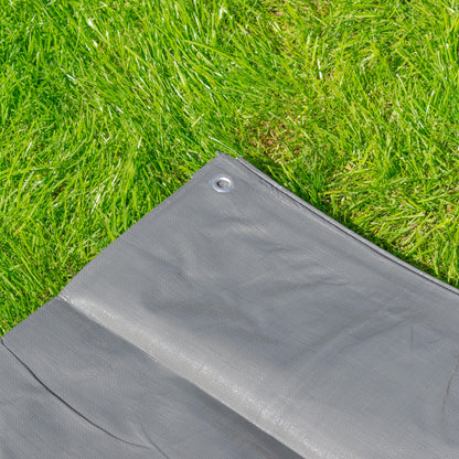 Grey L-Grade Tarpaulin with 10m of 6mm Bungee Rope and 10 x Screw Type Tarp Clips