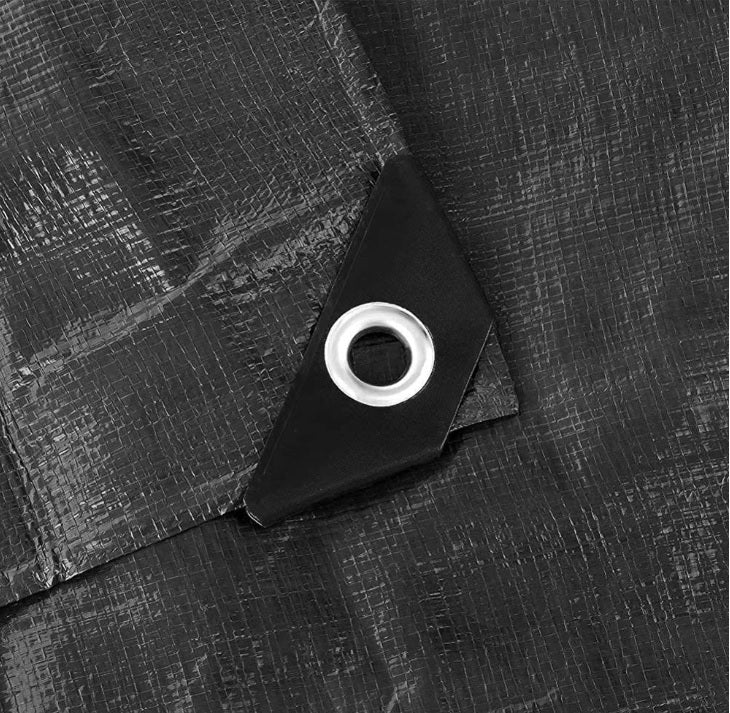 Black/Silver L-Grade Tarpaulin with Bungee Balls (Black)