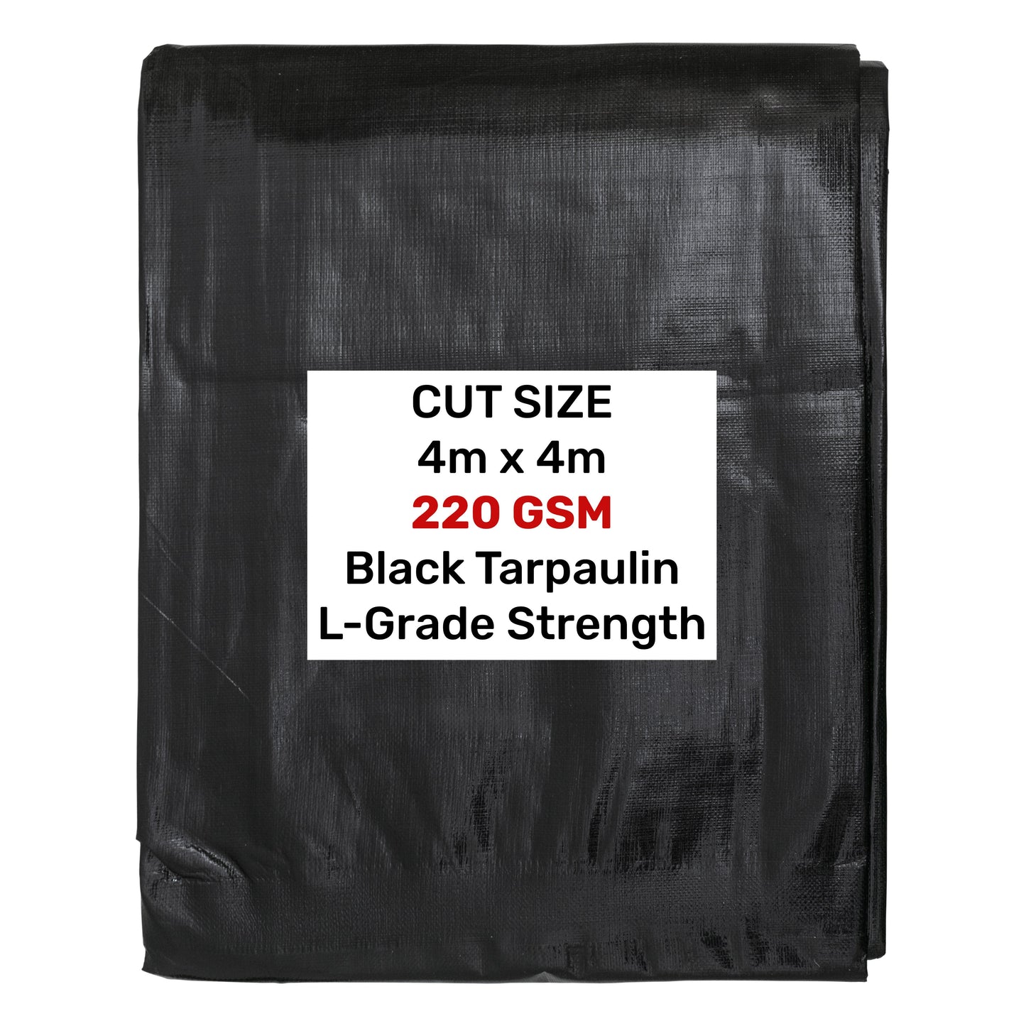 Black/Silver L-Grade Tarpaulin 4m x 4m