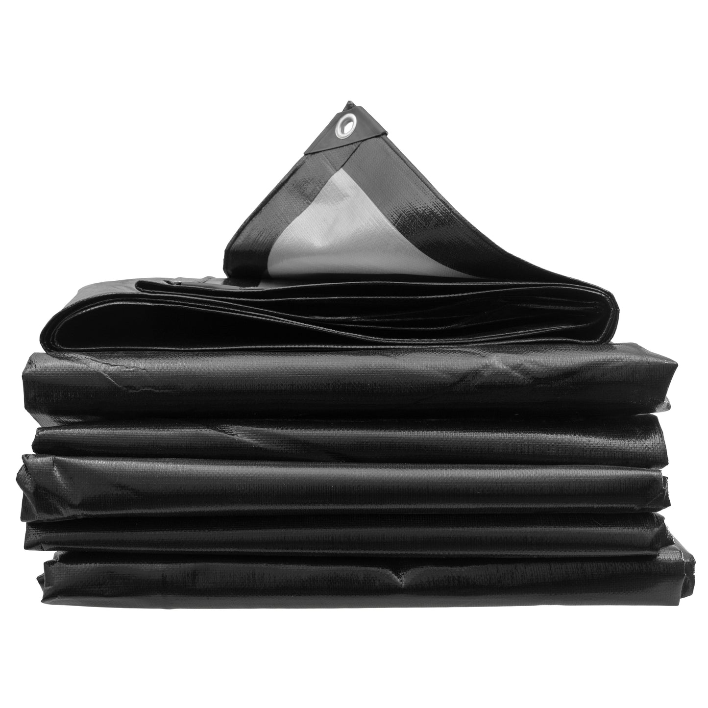Black/Silver L-Grade Tarpaulin 6m x 8m