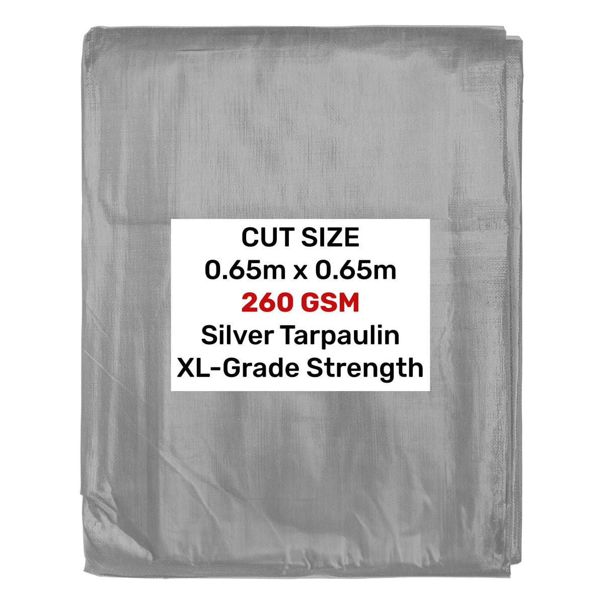 Silver XL-Grade Tarpaulin 0.65m x 0.65m