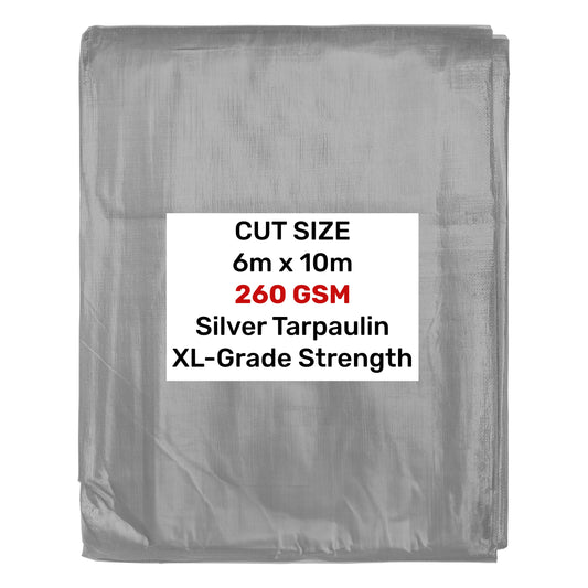 Silver XL-Grade Tarpaulin 6m x 10m