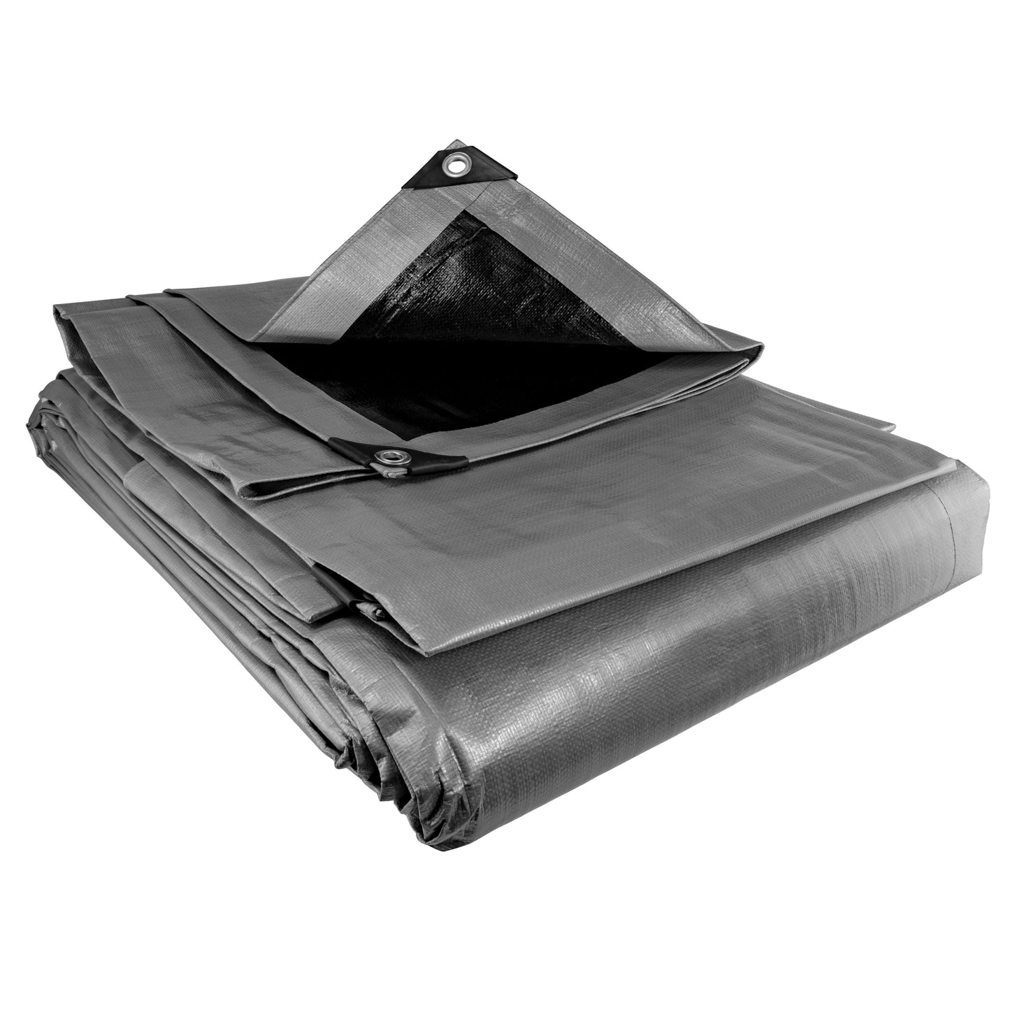 Silver XL-Grade Tarpaulin with 10 x 6" Bungee Balls (Black)