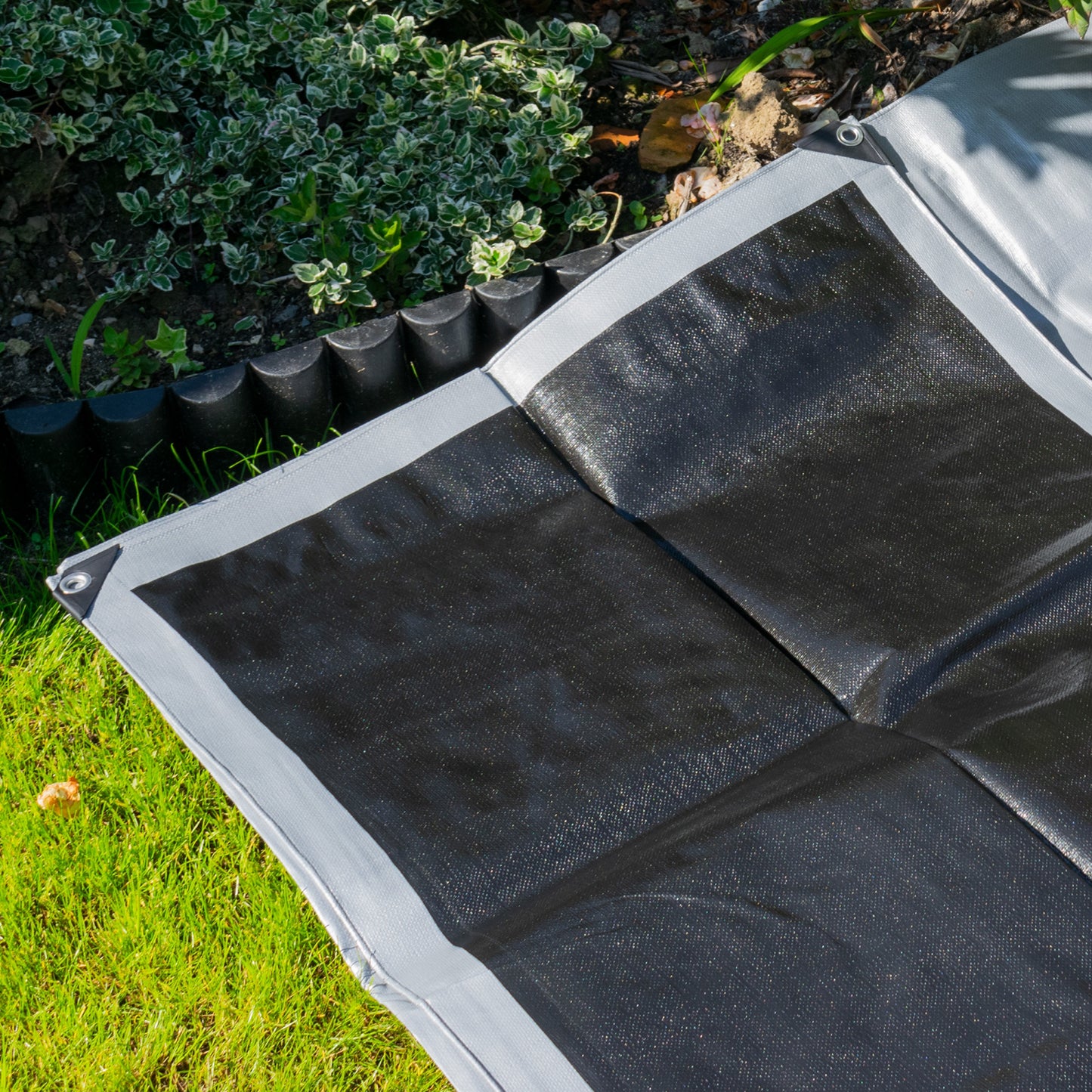 Silver XL-Grade Tarpaulin with 20 x 6" Bungee Balls (White)
