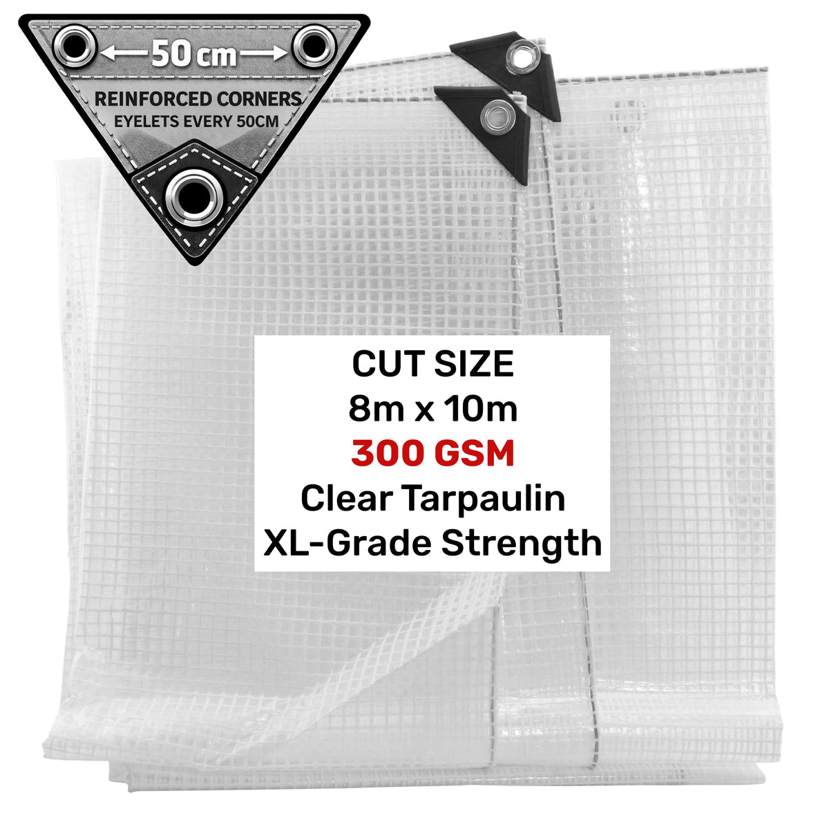 Clear XL-Grade Tarpaulin 8m x 10m