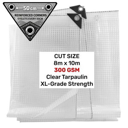 Clear XL-Grade Tarpaulin 8m x 10m