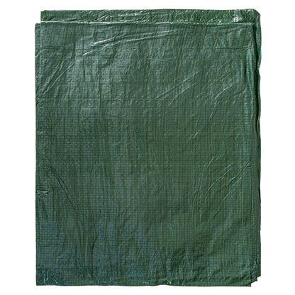 Green S-Grade Tarpaulin with 10 x 6" Bungee Balls (Black) and 10 x Screw Type Tarp Clips