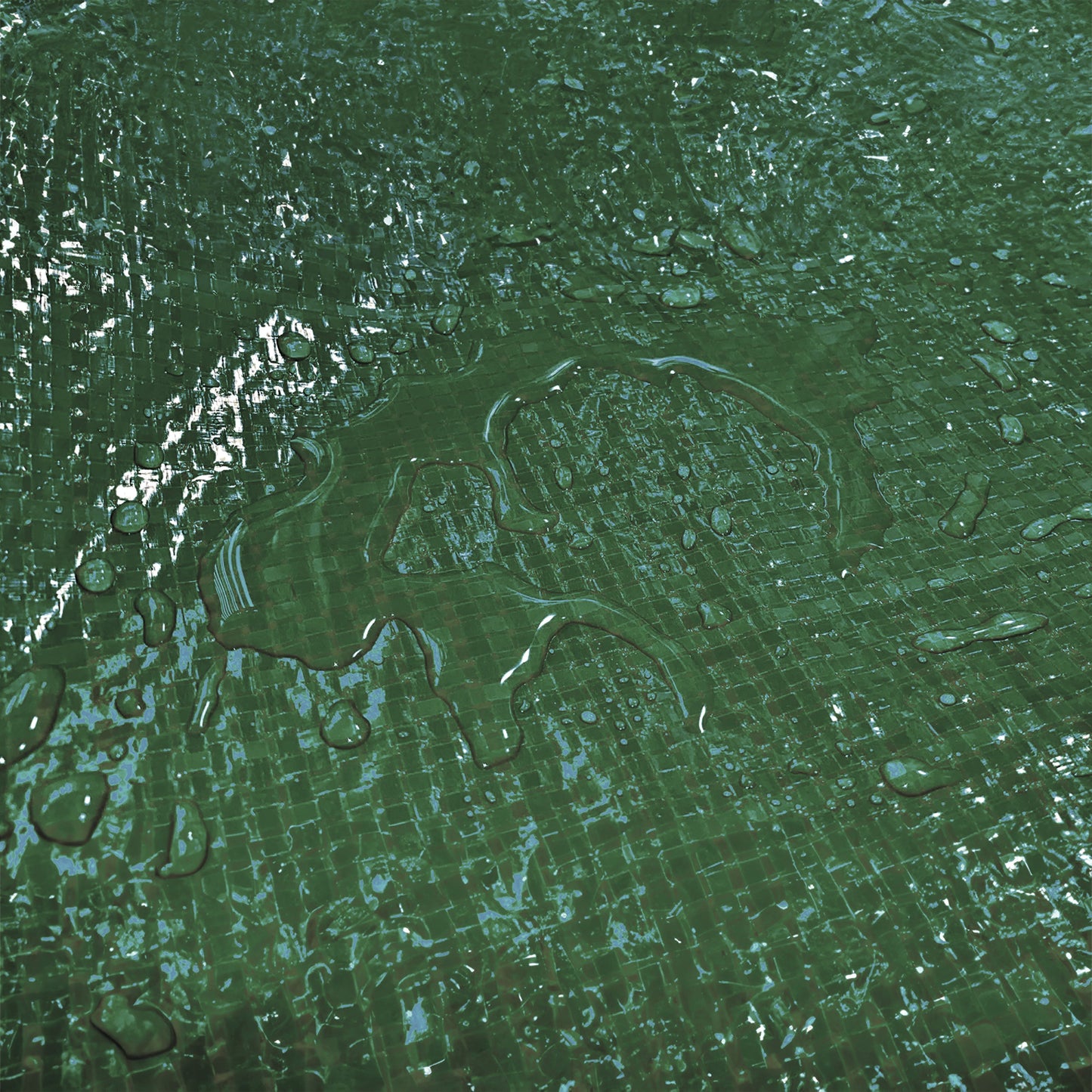 Green S-Grade Tarpaulin with 10 x 6" Bungee Balls (Black) and 10 x Screw Type Tarp Clips