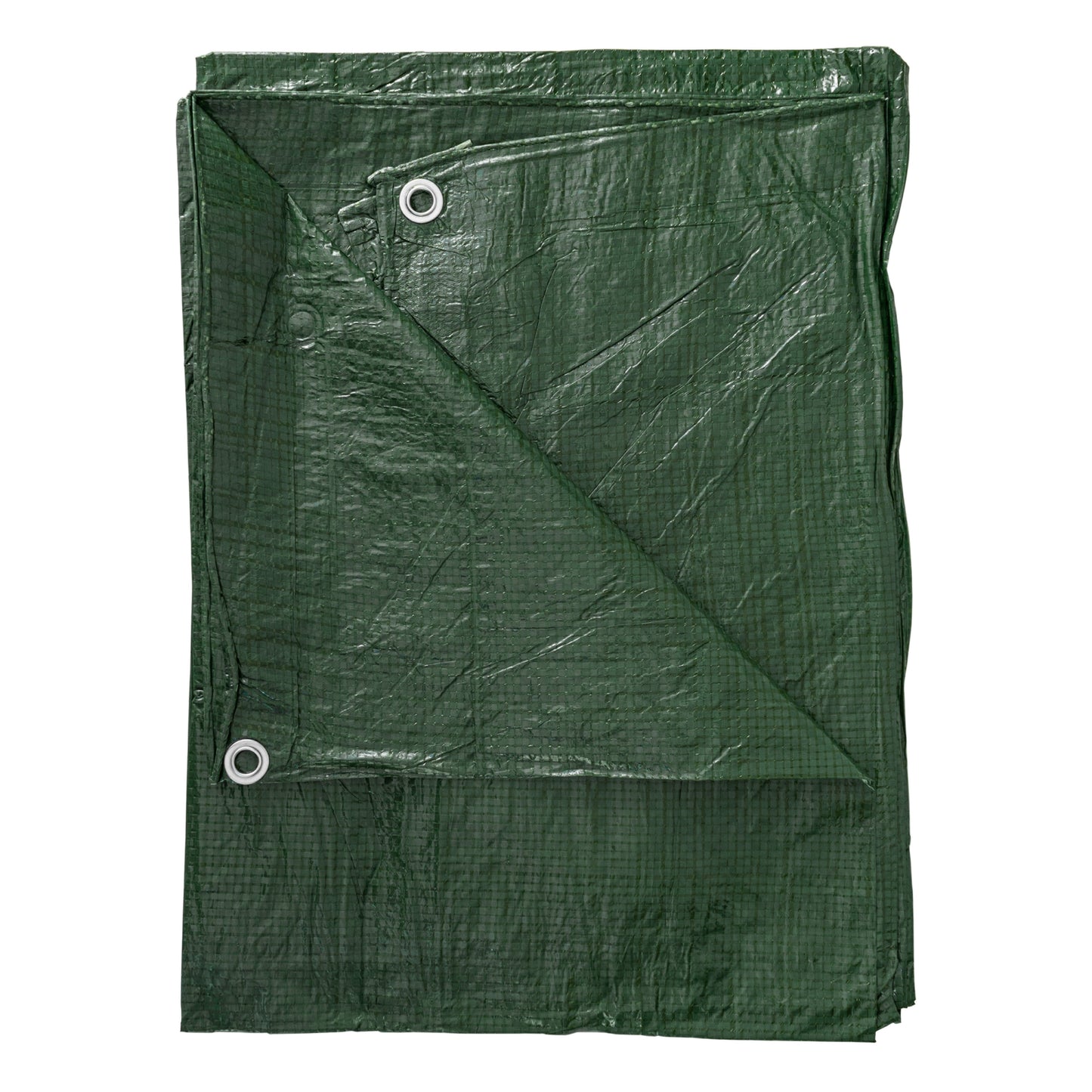 Green S-Grade Tarpaulin with 10 x 6" Bungee Balls (Black) and 10 x Screw Type Tarp Clips