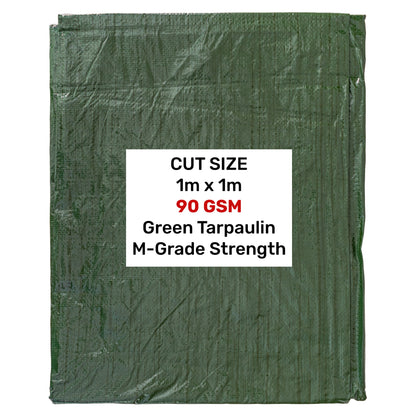 Green M-Grade Tarpaulin 1m x 1m