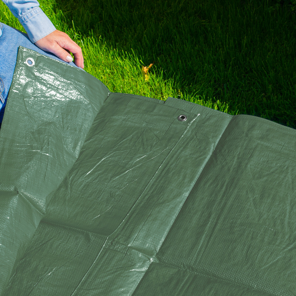 Green M-Grade Tarpaulin 1m x 1m