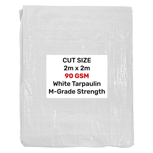 White M-Grade Tarpaulin 2m x 2m