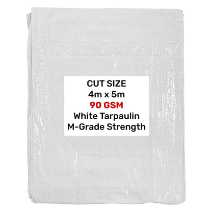White M-Grade Tarpaulin 4m x 5m