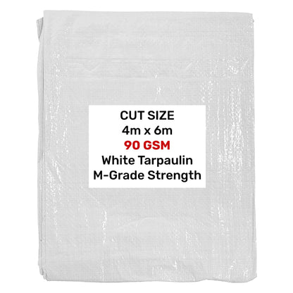White M-Grade Tarpaulin 4m x 6m