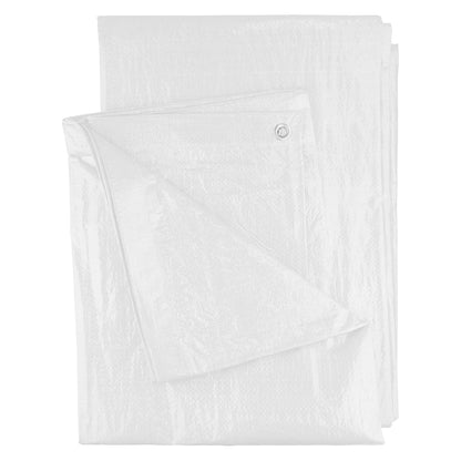 White M-Grade Tarpaulin with 10 x 6" Bungee Balls (Black)