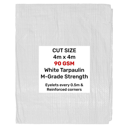 White M-Grade Tarpaulin 4m x 4m