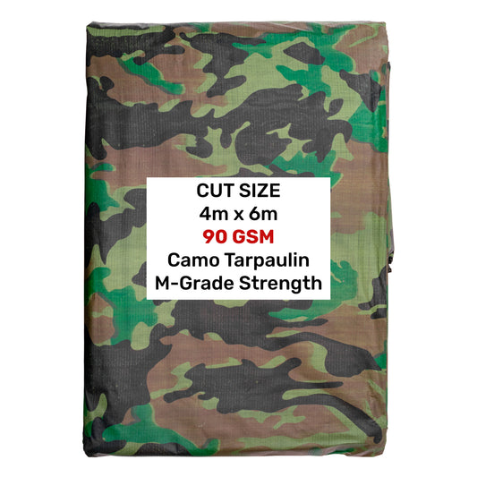 Camouflage M-Grade Tarpaulin 4m x 6m