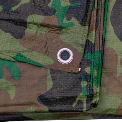 Camouflage M-Grade Tarpaulin 4m x 6m