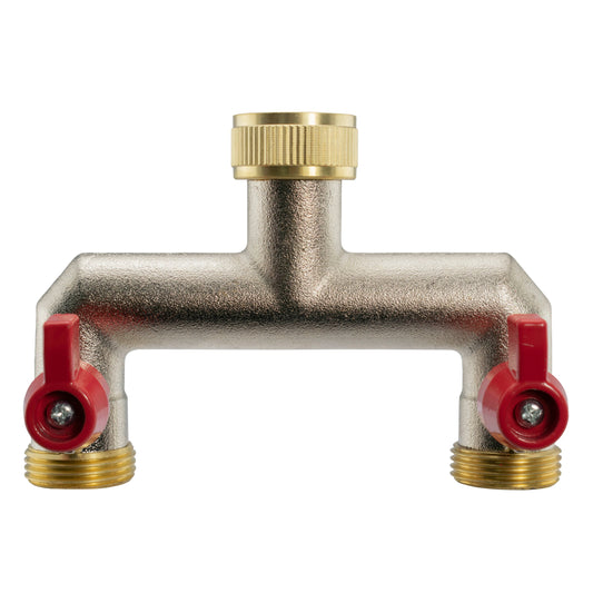 Two Way Tap Splitter Brass 3/4" BSP