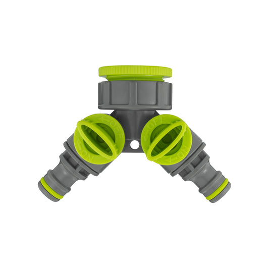 Double Tap Connector with Valves Lime