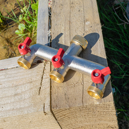 Three Way Tap Splitter Brass 3/4" BSP