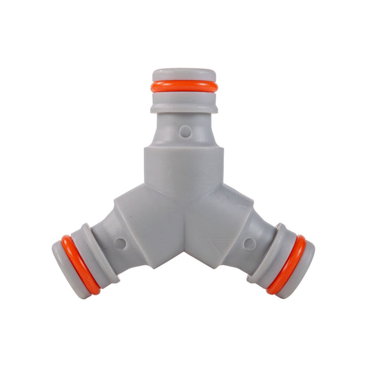 Three Way Connector Male Snap-On Grey/White