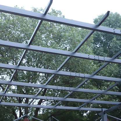 3 x 3 Meter Metal Pergola Garden Gazebo Grape Trellis for Climbing Plants Outdoor Sun Shelter Arbours