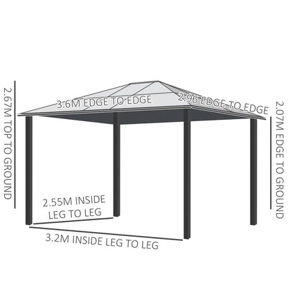 3 x 3.6 m Hardtop Gazebo Canopy