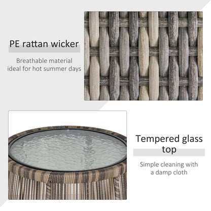 3-Piece Rattan Garden Furniture Set with Cushions