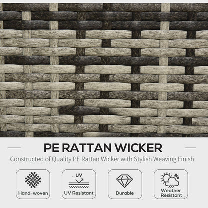 4 Seater Rattan Sofa Set Wicker Sectional Furniture Cushion Grey Garden