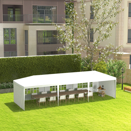 Garden Gazebo Marquee Party Wedding Tent Canopy 9m x 3m - White