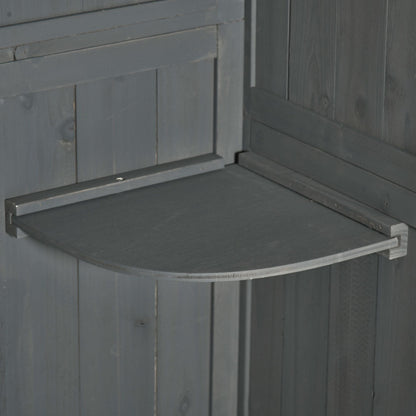 Rustica 179cm Single Door Apex Garden Store Fir Wood Grey by Steadfast