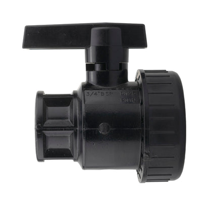 ¾” BSP Water Butt Fitting with ¾” BSPF Full Flow PP Valve