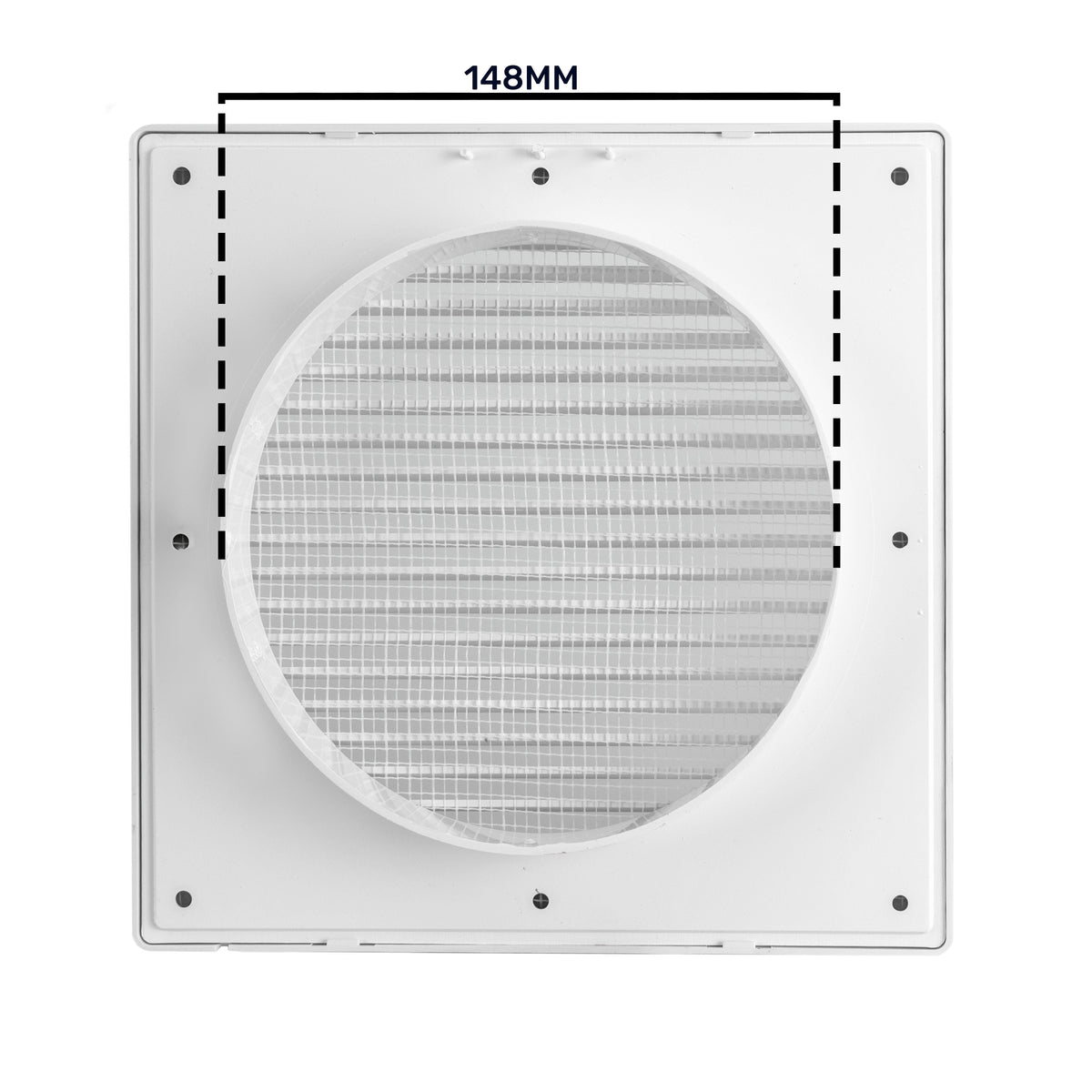 Louvre Vent White DL/150 RW LUX With Fly Mesh