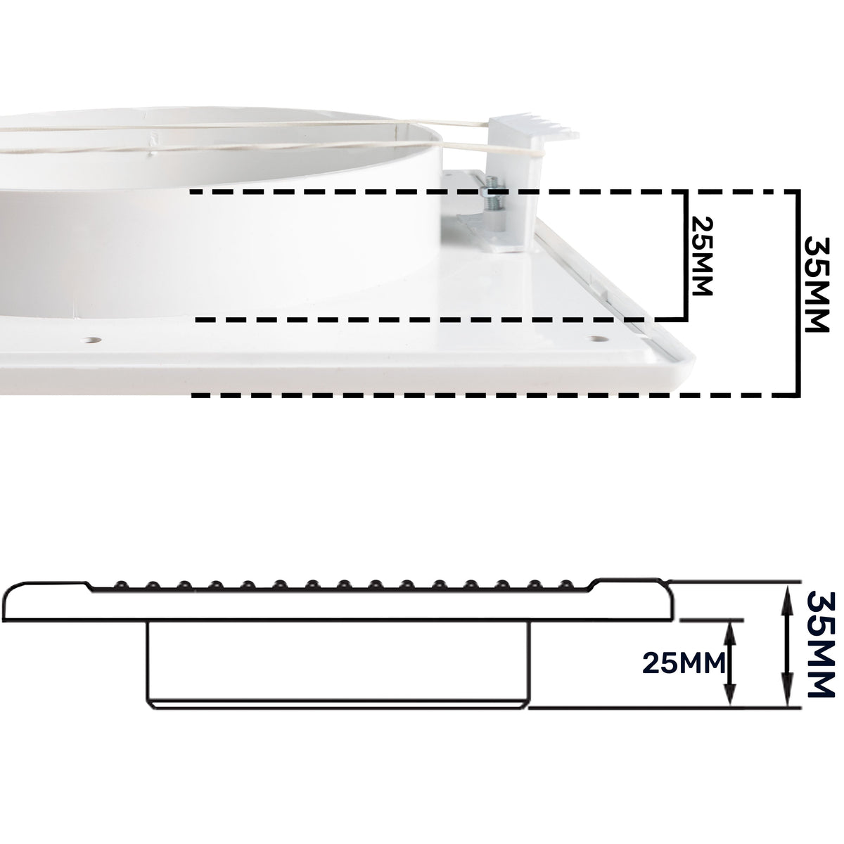 Louvre Vent White DL/150 RW LUX With Fly Mesh