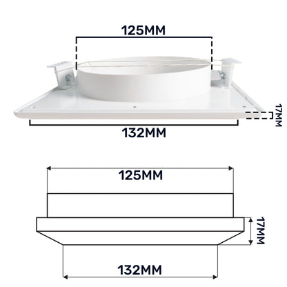 Louvre Vent White Duo Smart 135 fi 125mm With Fly Mesh