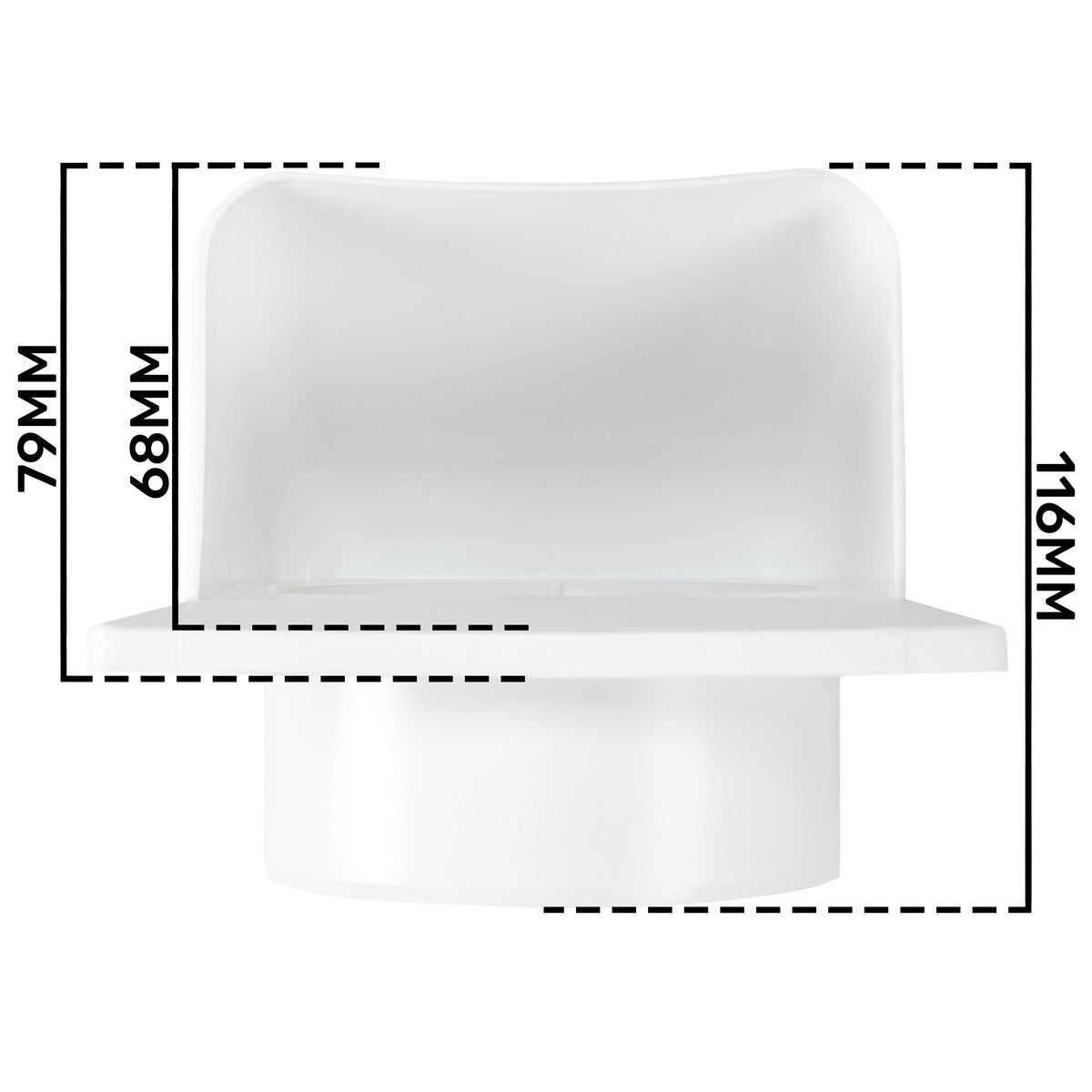 External White Louvre Vent  KRD/100 fi100mm