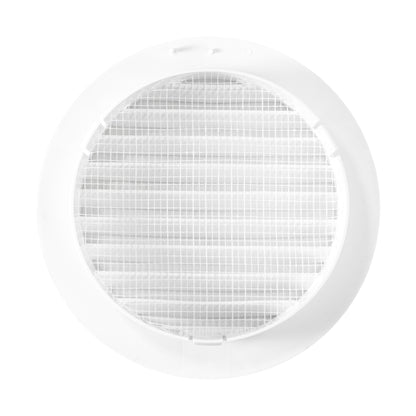 Through Wall Ventilation Kit Round Louvre Vent VC-KRO0184 with White External Vent